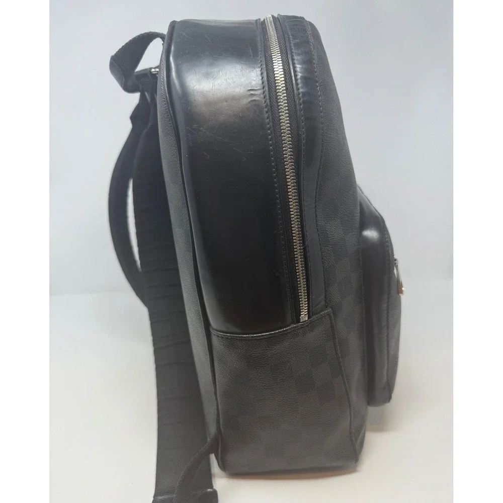 Louis Vuitton Josh Backpack Damier Graphite Black Leather